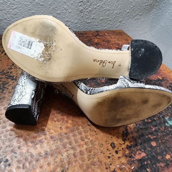 Sam Edelman Yaro Python-Embossed Leather Block-Heel Sandals                  538 - Picture 10 of 15